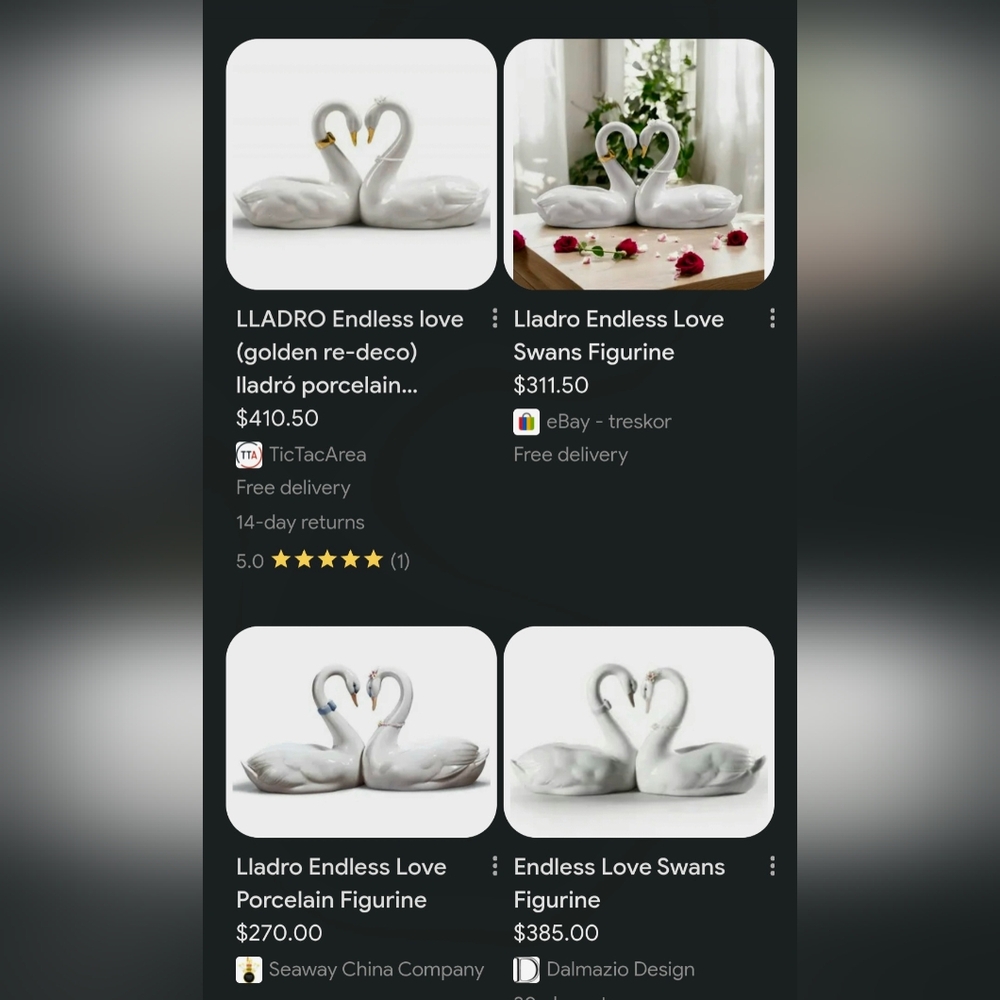 Elegant White Swan Figurines with Gold Accents - Picture 5 of 10